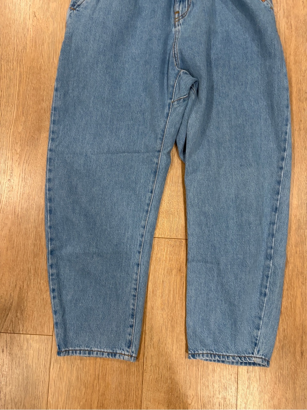 Zara High Rise Paperbag Balloon Jeans Medium Wash Size 8 - Picture 2 of 7